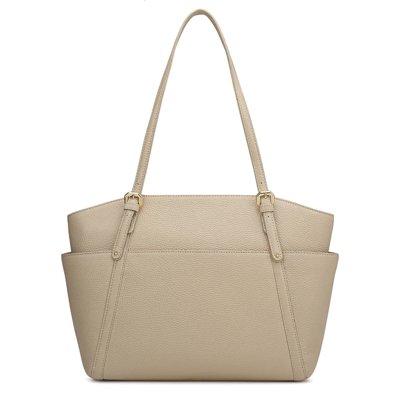 Da Milano Dove Medium Wax Leather Shoulder Bag - Dove for Women | Best Price UAE